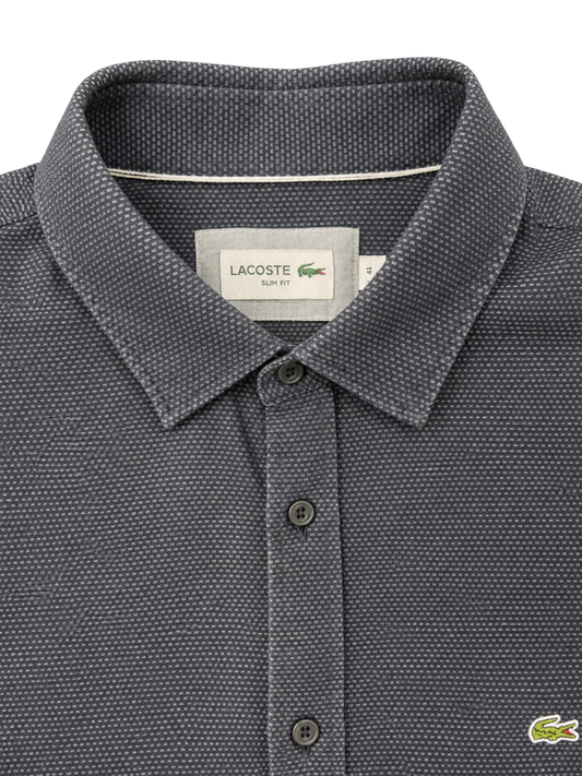 Camicia Lacoste a manica lunga in tonalità grigio antracite tg M/L
