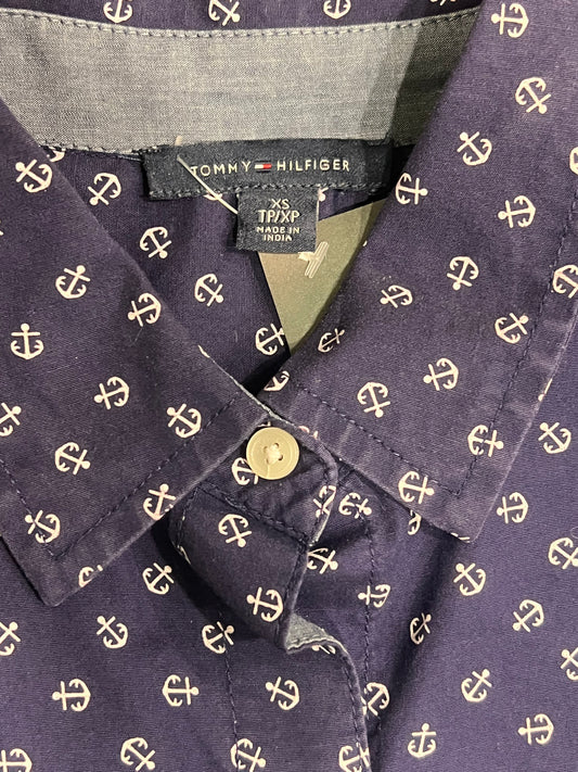 Camicia blu scuro firmata Tommy Hilfiger tg xs