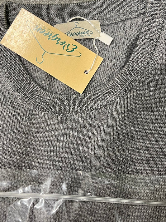 Evergreen– Maglione girocollo grigio tg M
100% lana merino