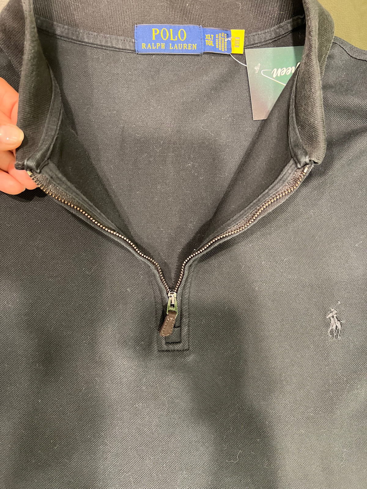Polo Ralph Lauren in nero, zip tg XLT