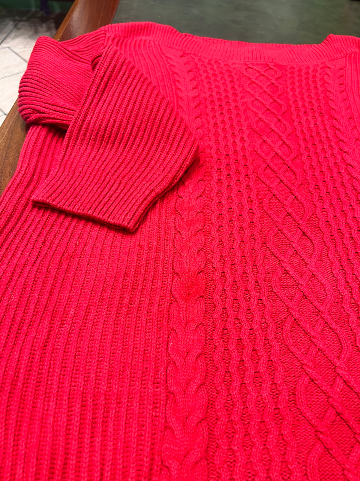 Tommy Hilfiger – Maglione Rosso a Treccia tg X X L donna