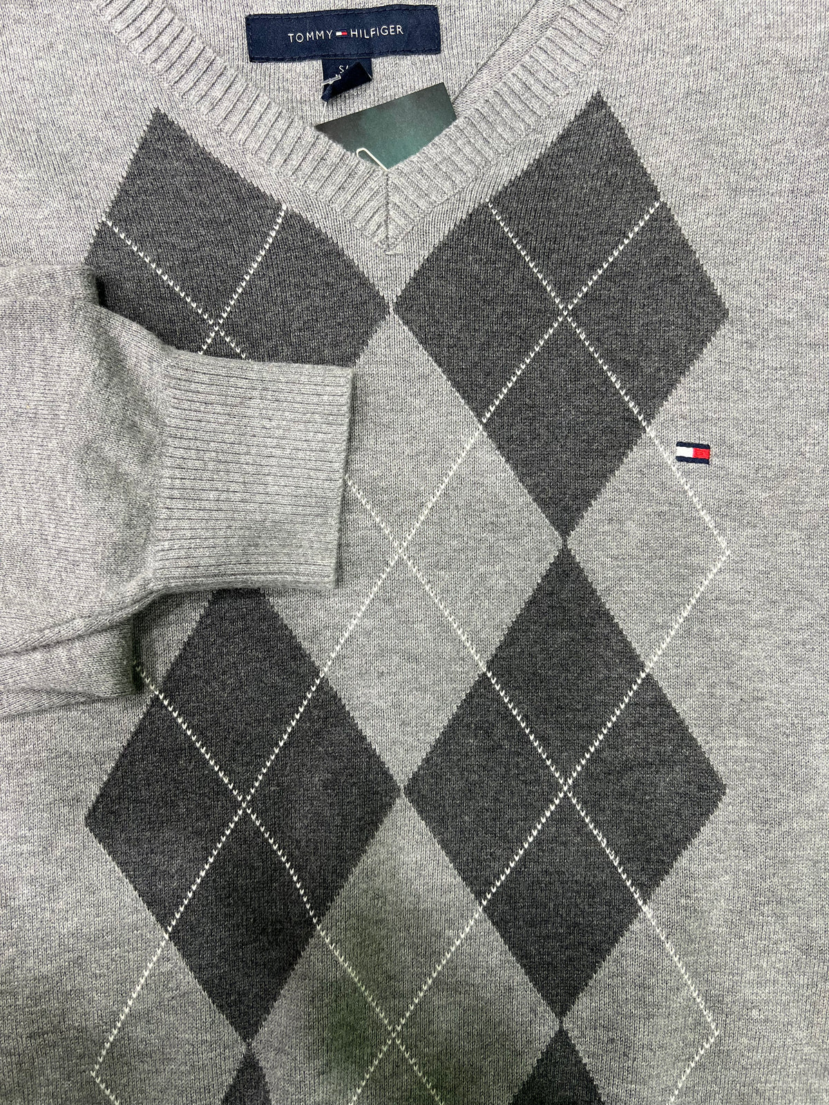 Maglione Tommy Hilfiger in maglia grigio chiaro tg S