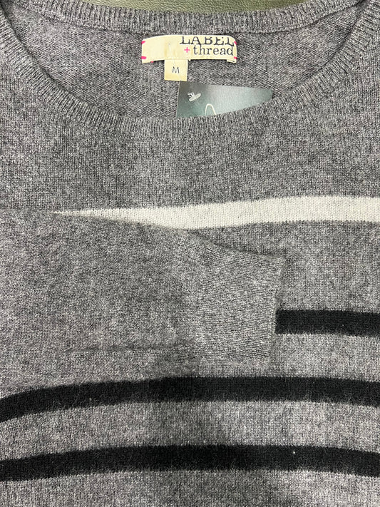 Cachemire Maglione LABEL+thread in grigio,tgM