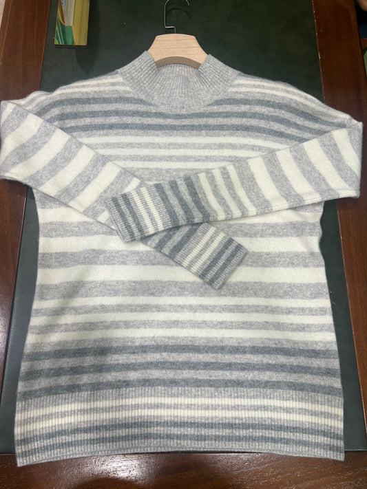 Maglione a Righe Grigio e Panna tg M