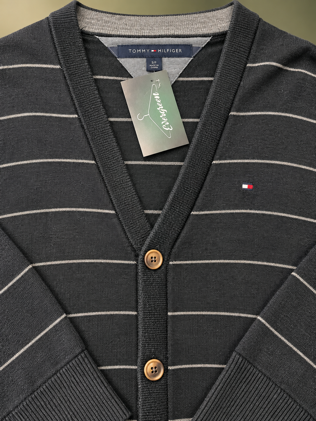 Tommy Hilfiger – Cardigan a Righe antracite tg S