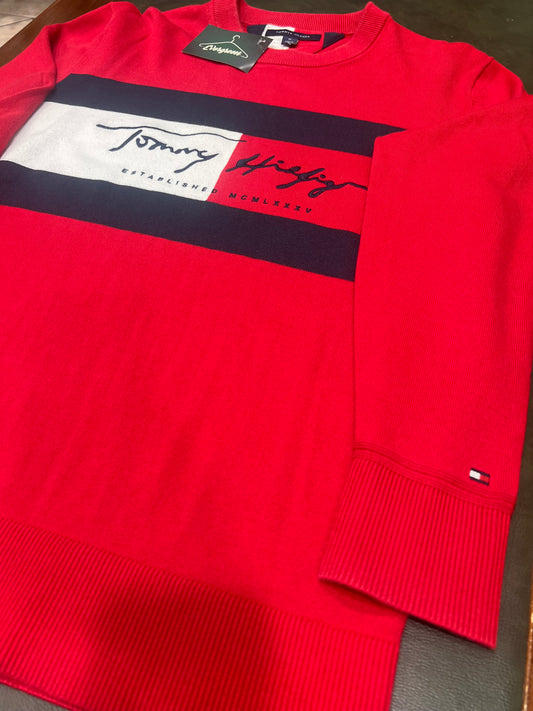 Tommy Hilfiger – Felpa Signature Rossa tg M donna