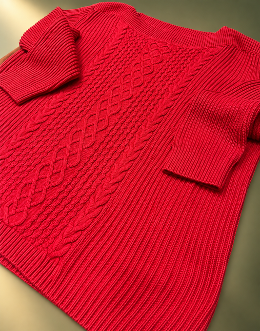 Tommy Hilfiger – Maglione Rosso a Treccia tg X X L donna