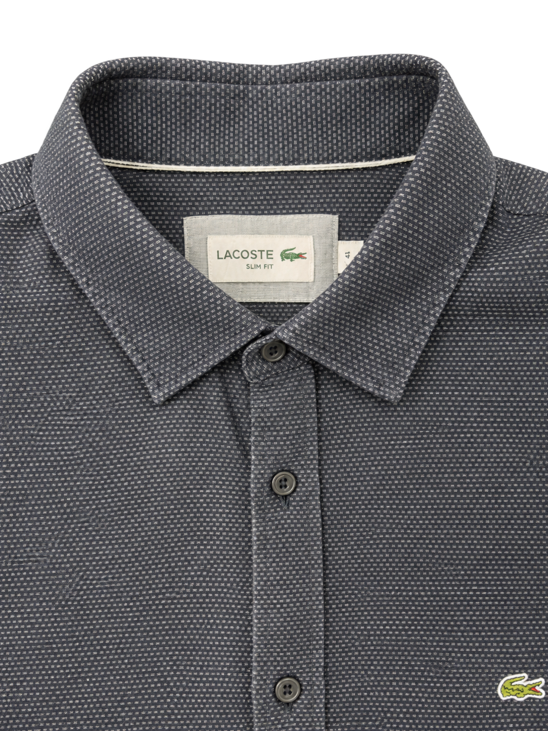 Camicia Lacoste a manica lunga in tonalità grigio antracite tg M/L