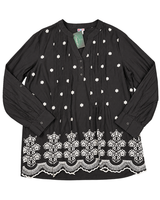 Blusa nera dal carattere raffinato,Tg M