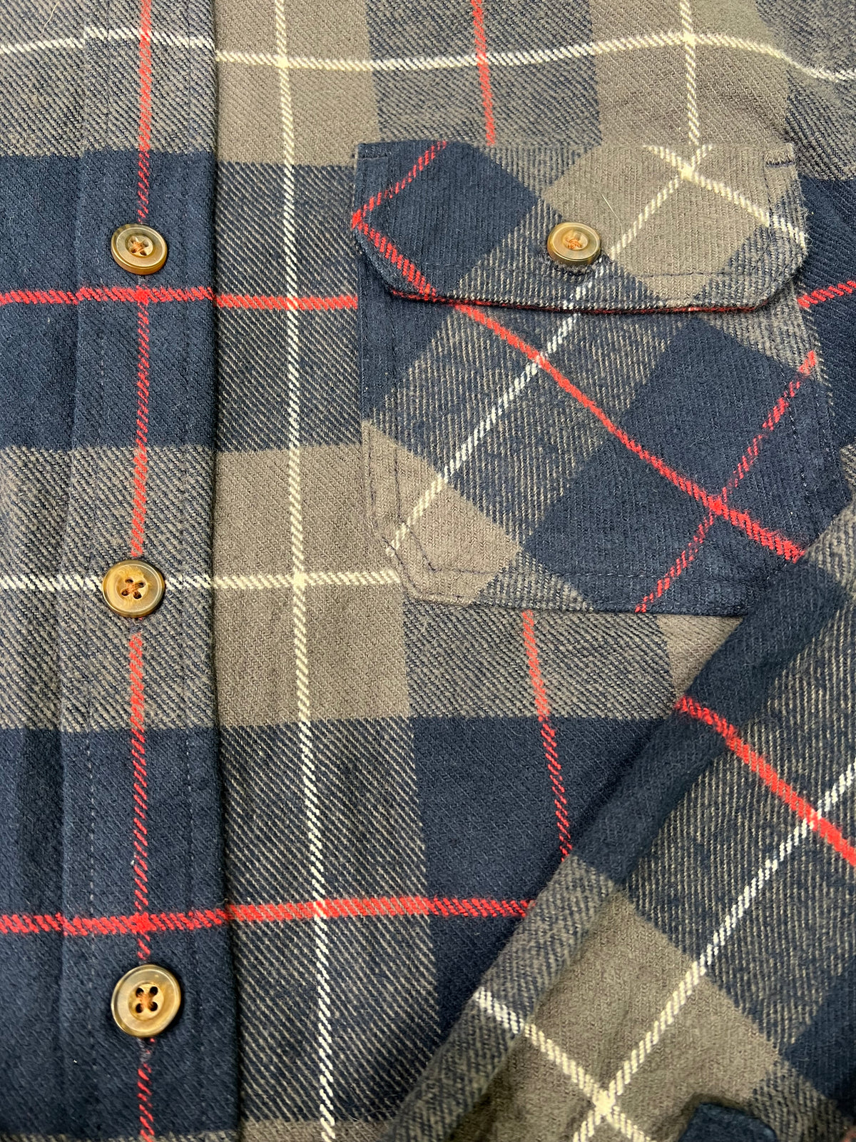 Camicia  Flanella fantasia tartan nei toni del blu navy tgM
