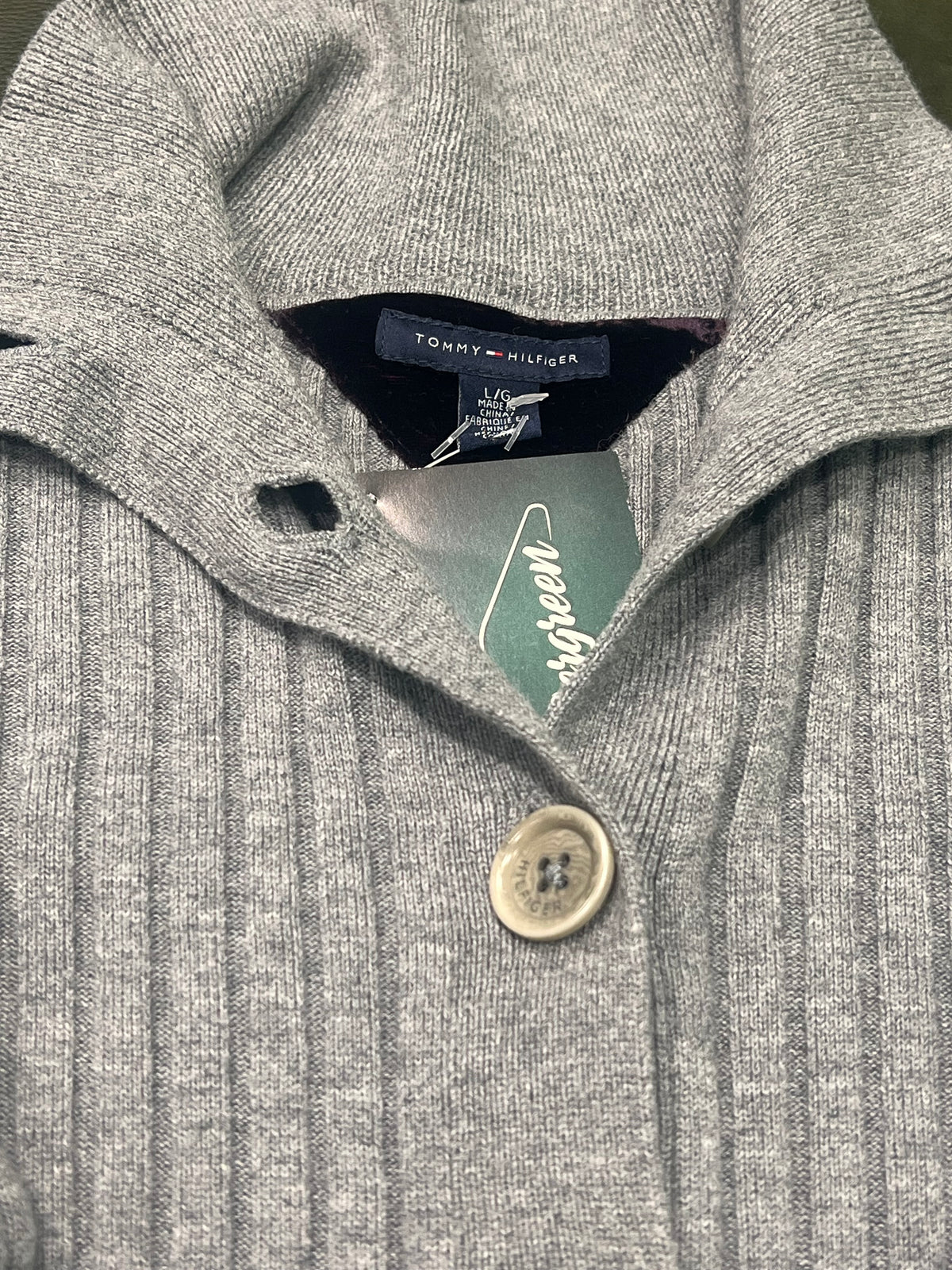 Tommy Hilfiger – Cardigan Grigio Costine grigio melage tg L slim