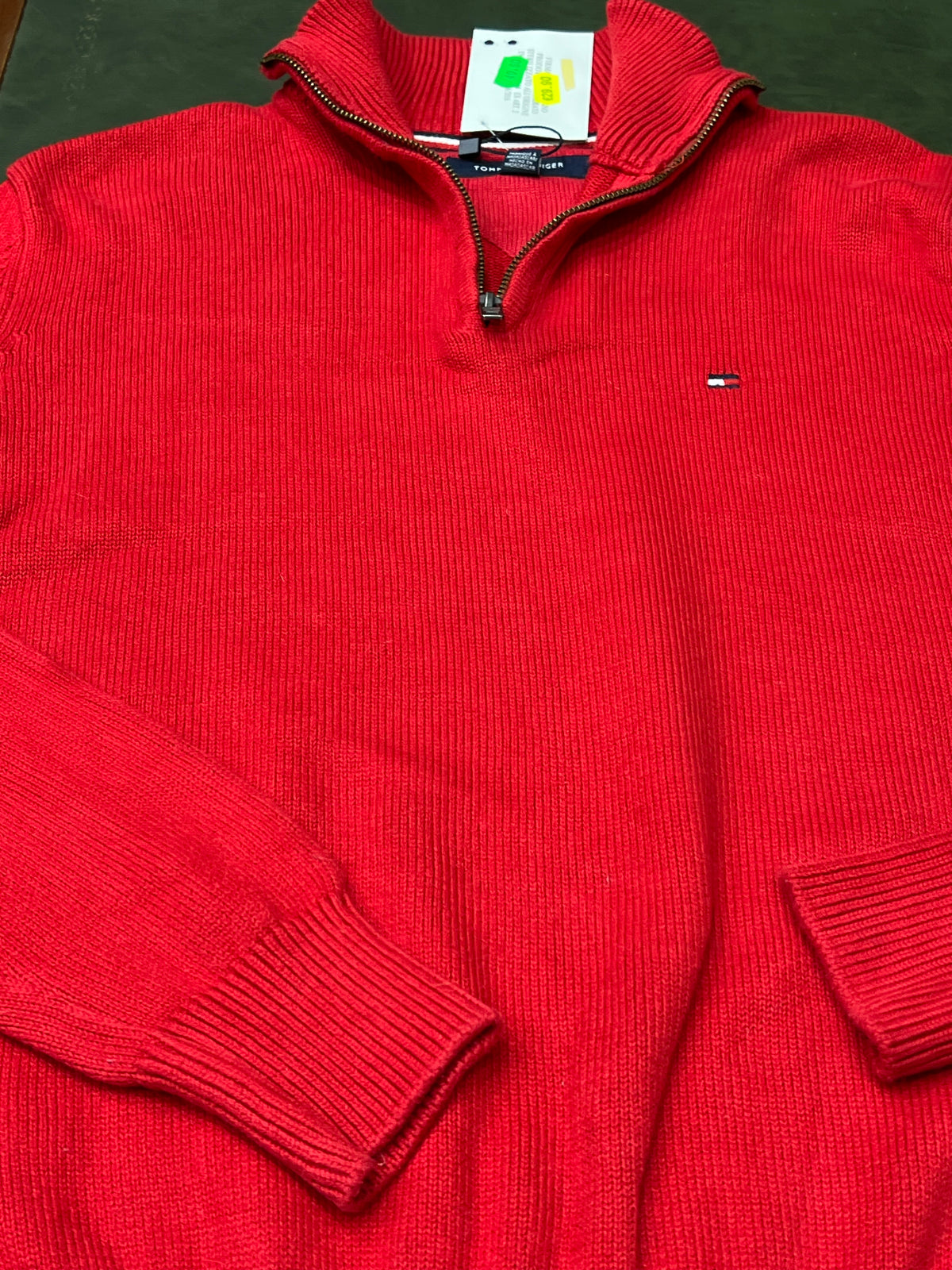 TOMMY HILFIGER 

Maglione a mezza zip in maglia rossa, tg S