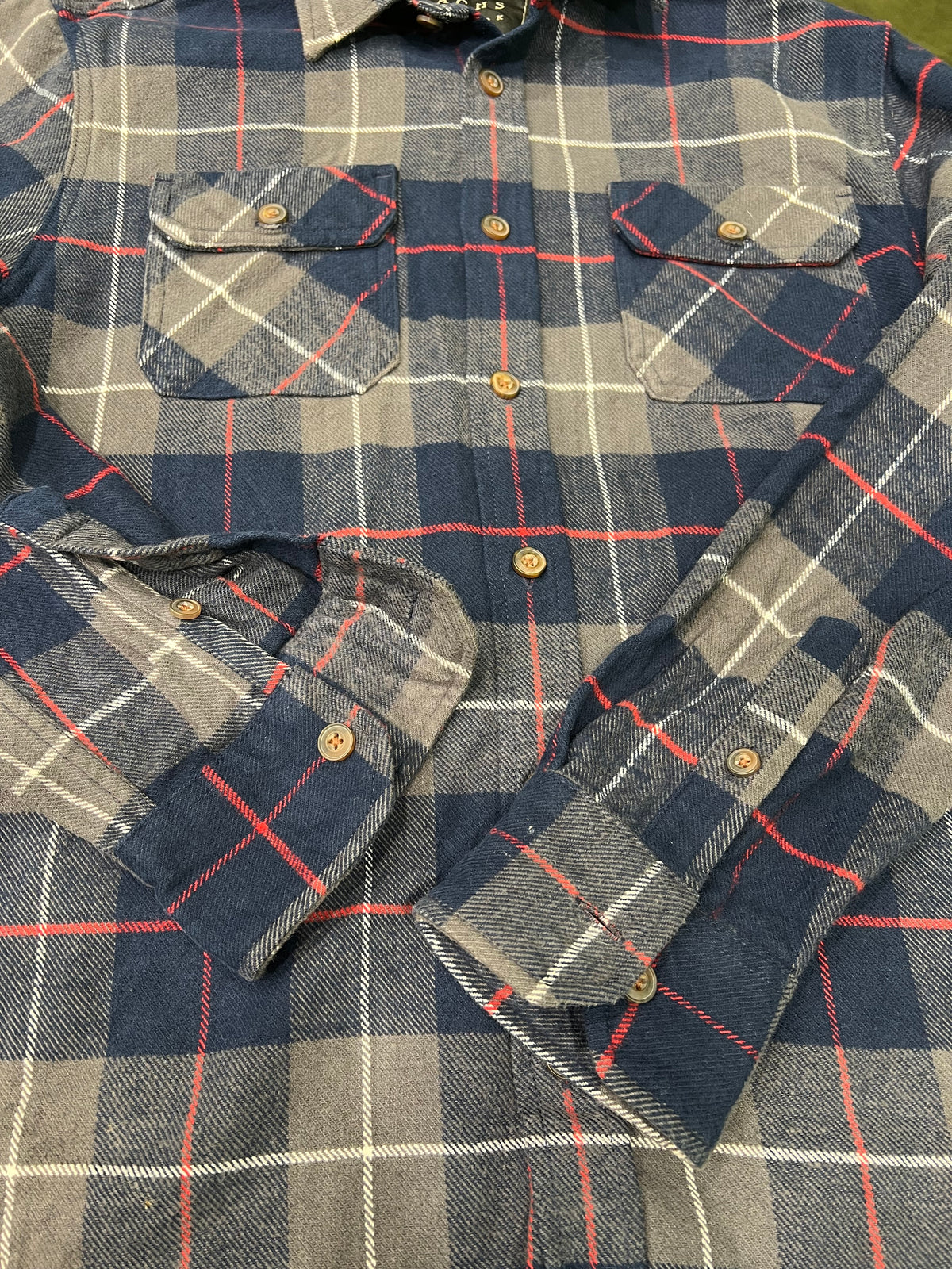 Camicia  Flanella fantasia tartan nei toni del blu navy tgM