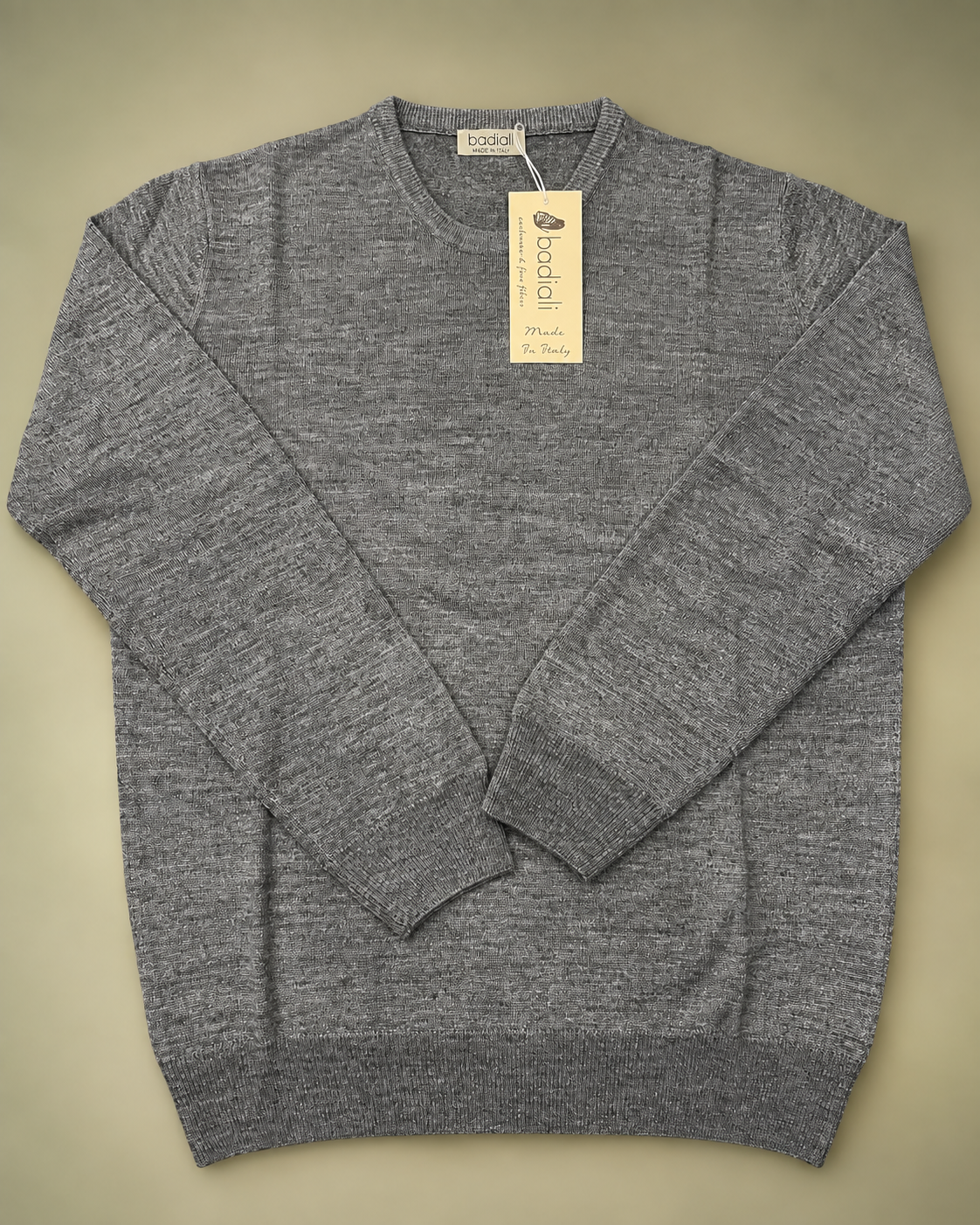 Badiali – Maglione girocollo in misto lana grigio tg M