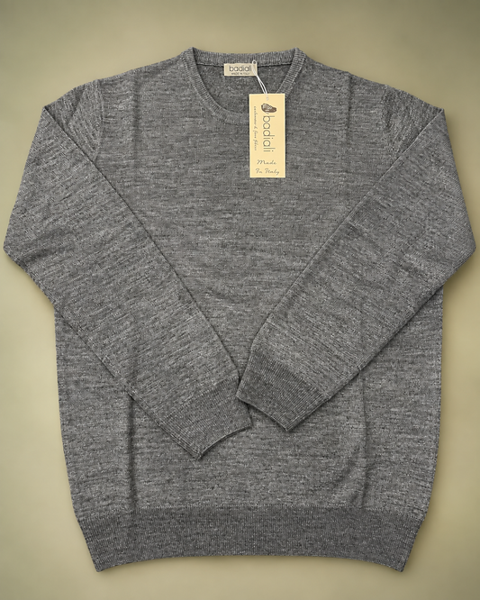 Badiali – Maglione girocollo in misto lana grigio tg L