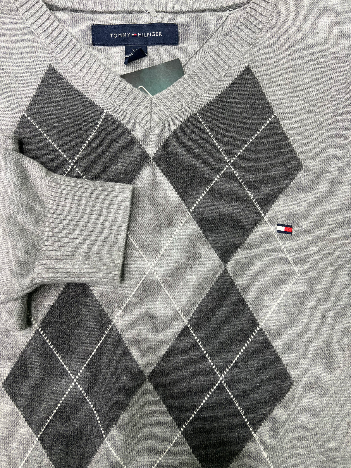 Maglione Tommy Hilfiger in maglia grigio chiaro tg S