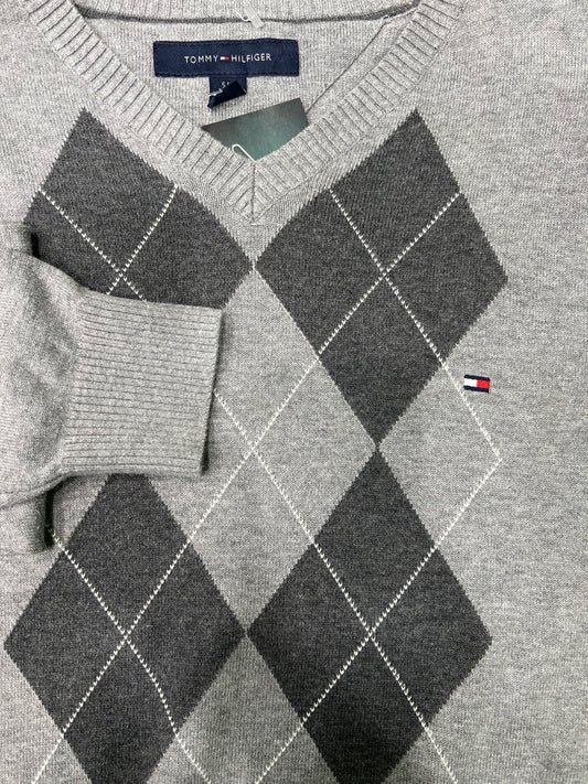 Maglione Tommy Hilfiger in maglia grigio chiaro tg S