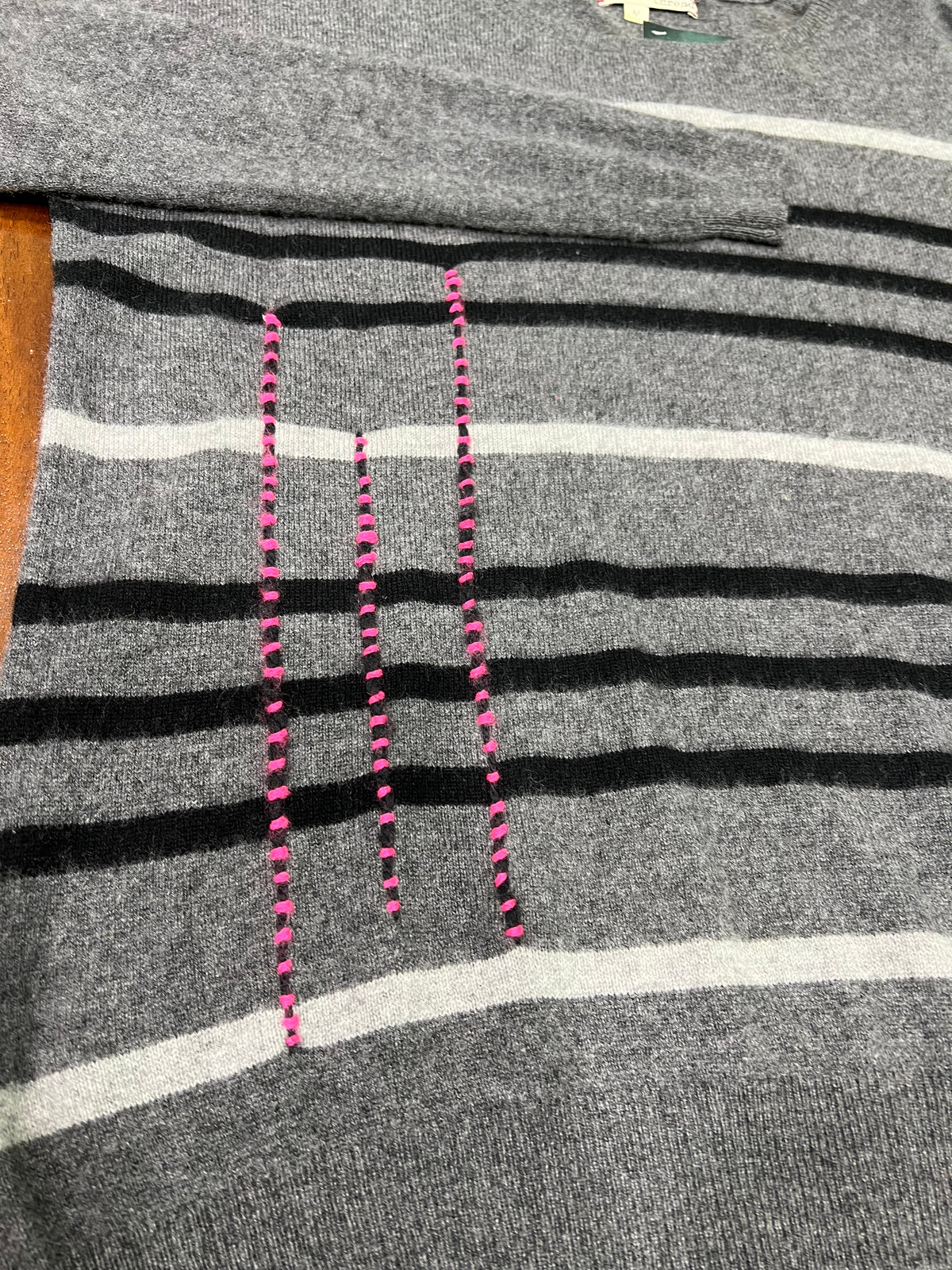 Cachemire Maglione LABEL+thread in grigio,tgM