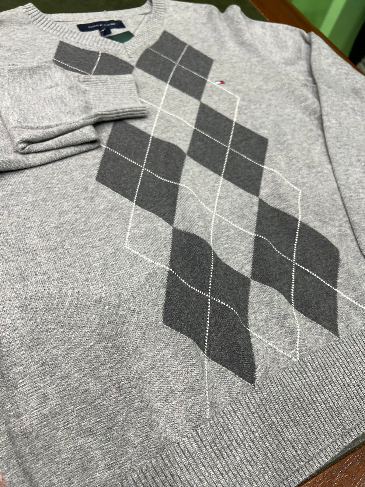 Maglione Tommy Hilfiger in maglia grigio chiaro tg S