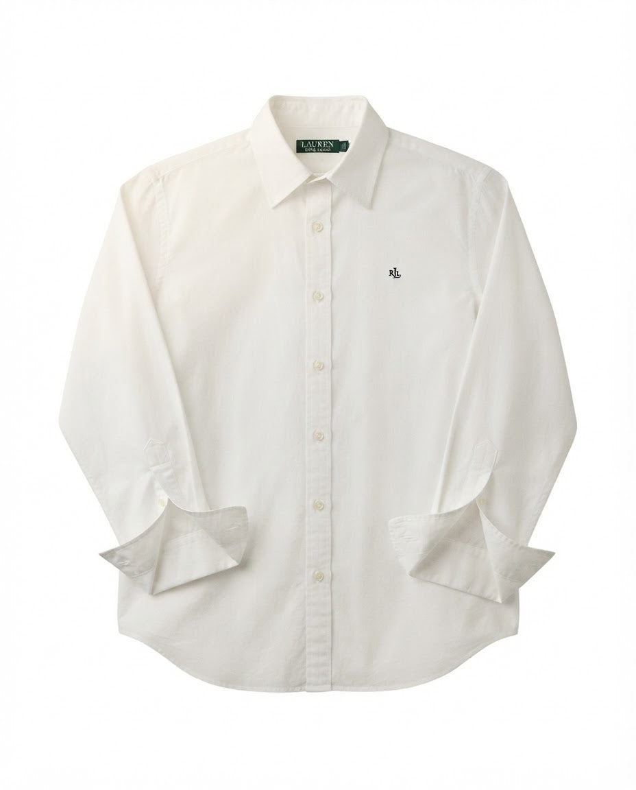 Camicia classica bianca a maniche lunghe firmata Lauren Ralph Lauren tg L