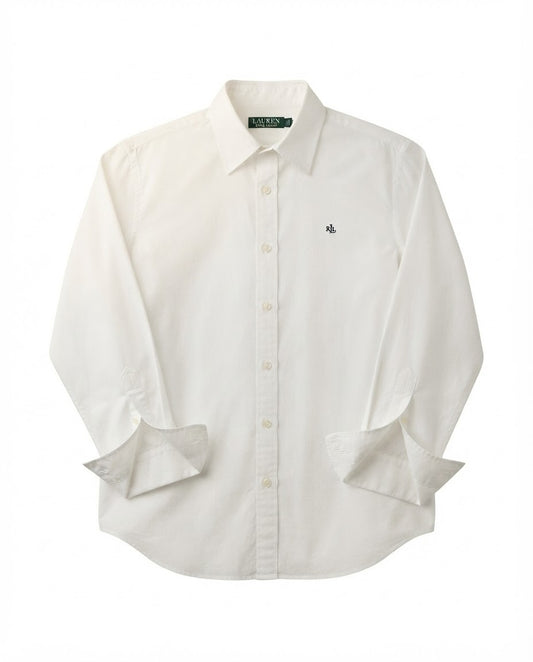 Camicia classica bianca a maniche lunghe firmata Lauren Ralph Lauren tg L