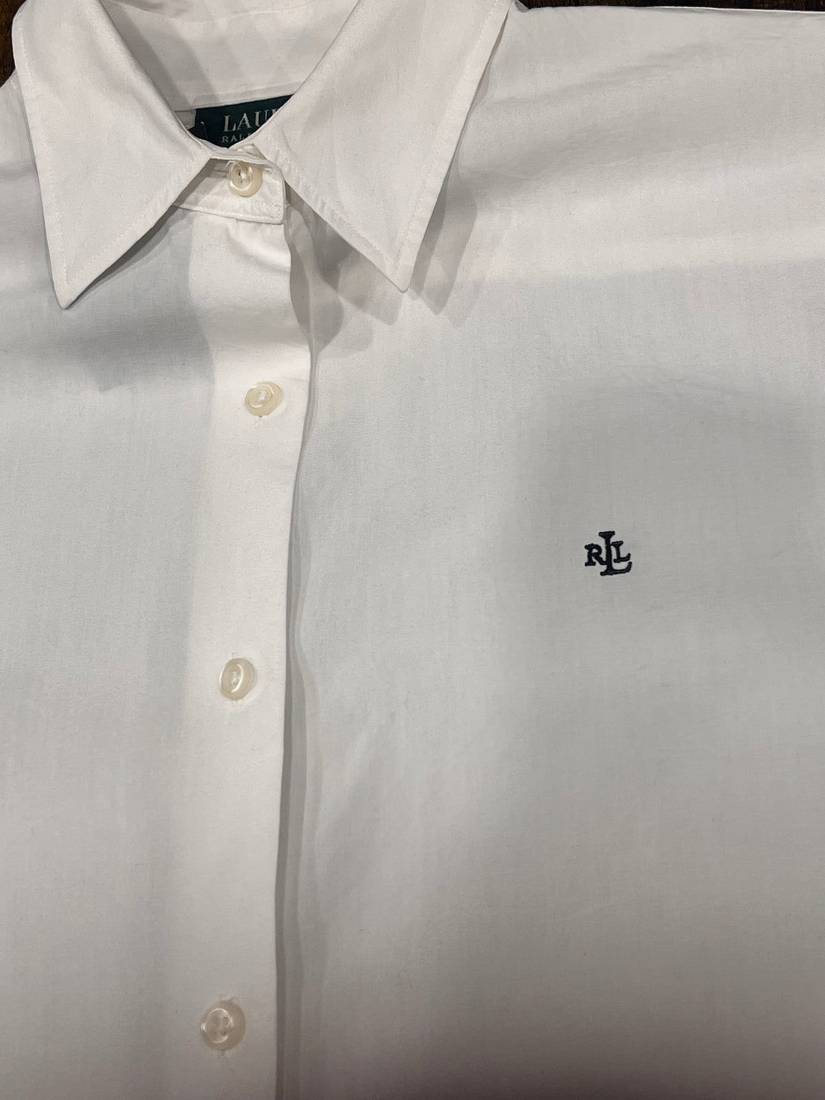 Camicia classica bianca a maniche lunghe firmata Lauren Ralph Lauren tg L