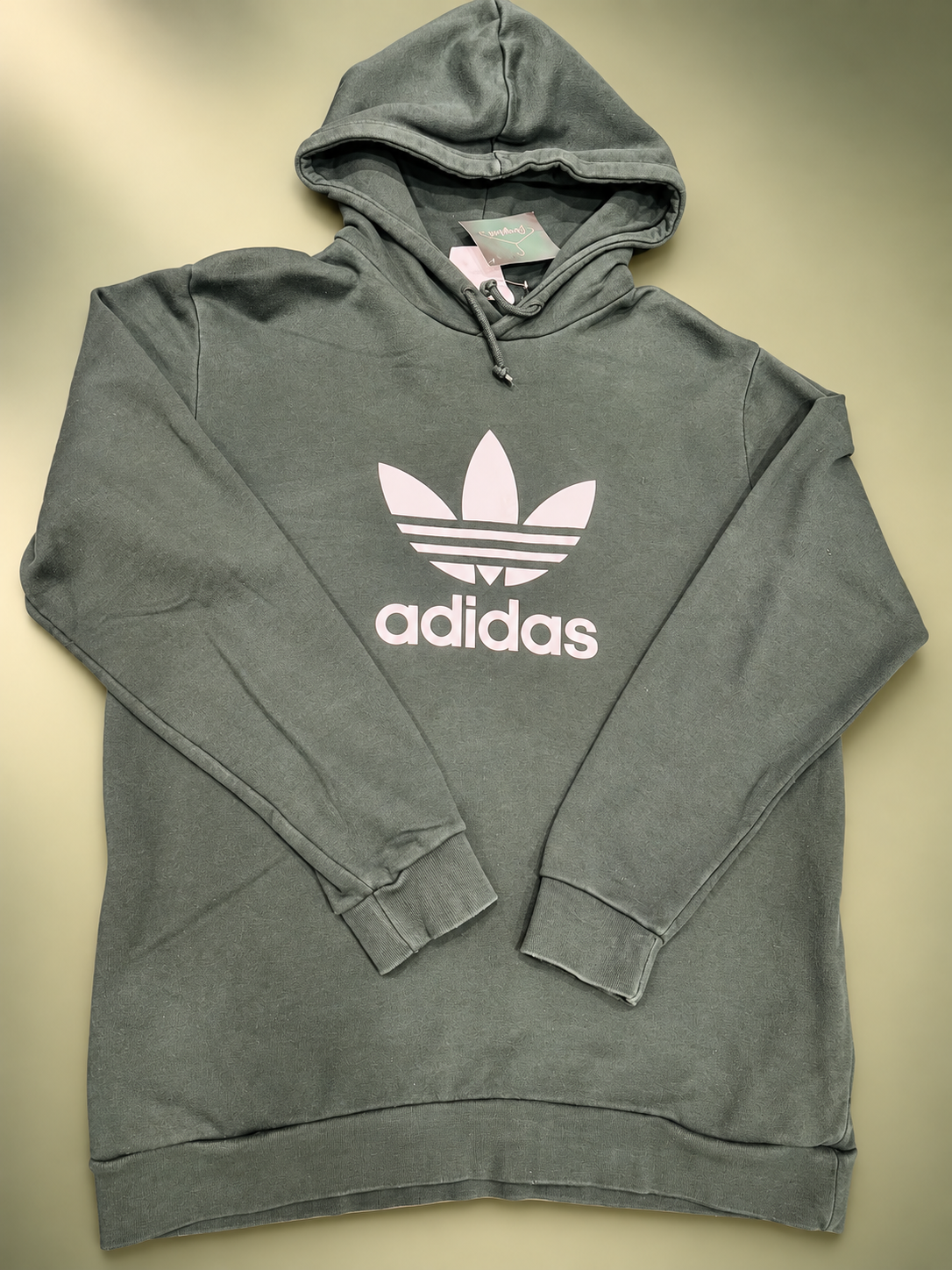Felpa adidas con cappuccio in tonalità verde scuro, tg L