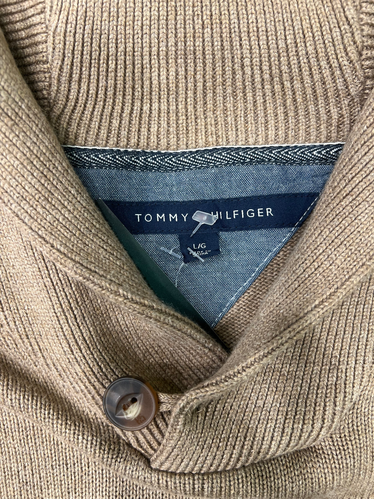 Tommy Hilfiger – Maglione Beige con Collo a Scialle

cotone Tg L