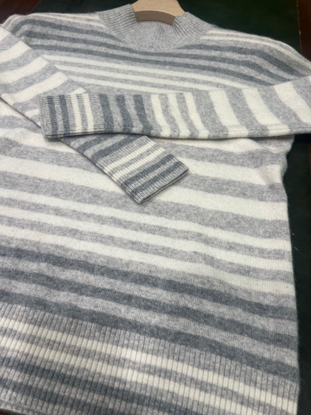 Maglione a Righe Grigio e Panna tg M