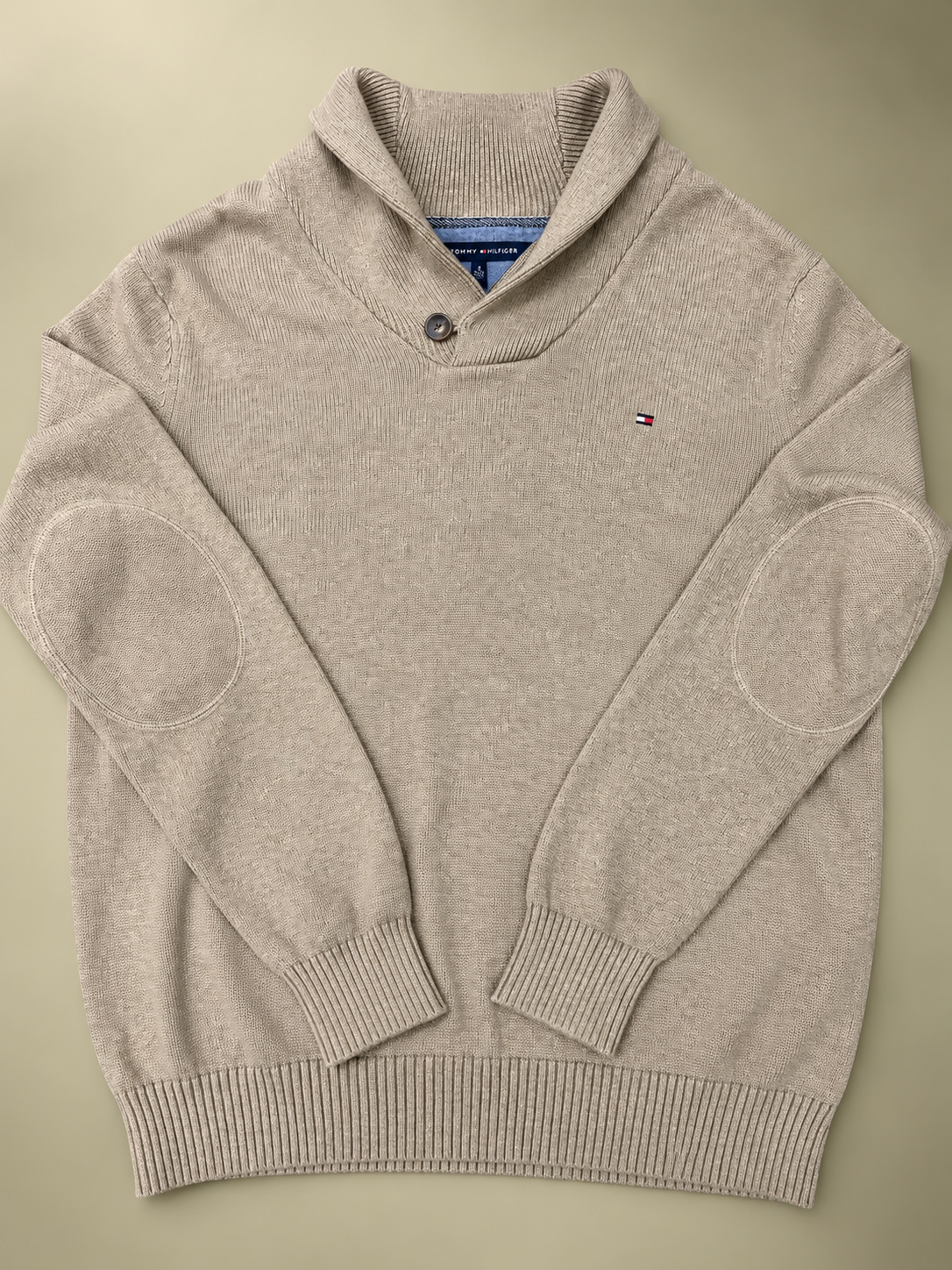 Tommy Hilfiger – Maglione Beige con Collo a Scialle

cotone Tg L