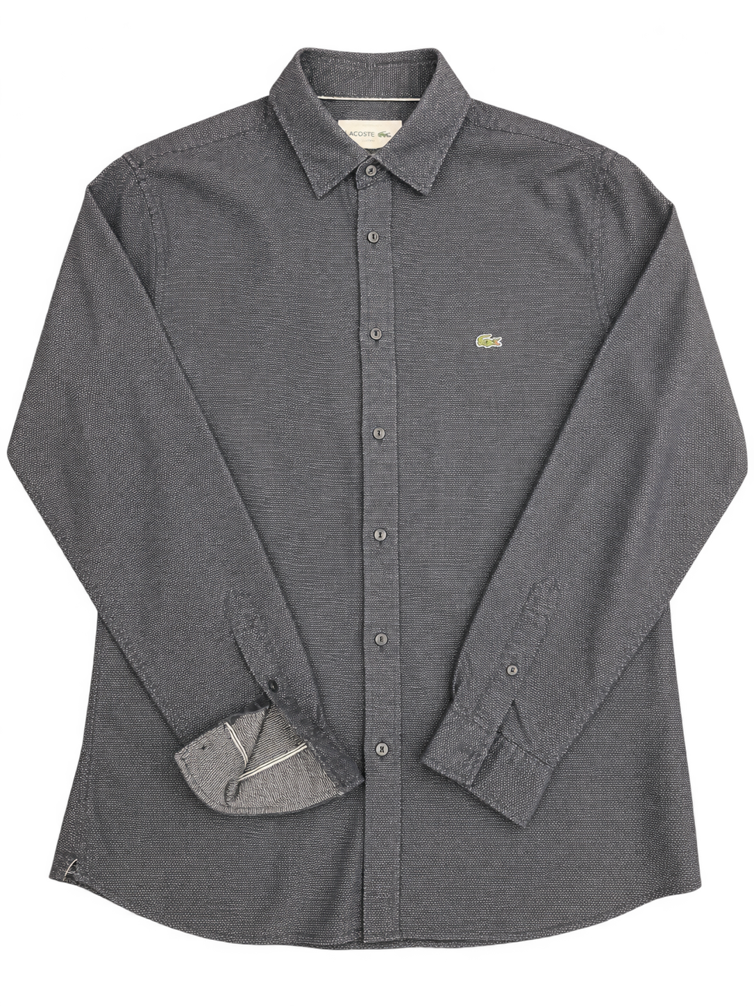 Camicia Lacoste a manica lunga in tonalità grigio antracite tg M/L