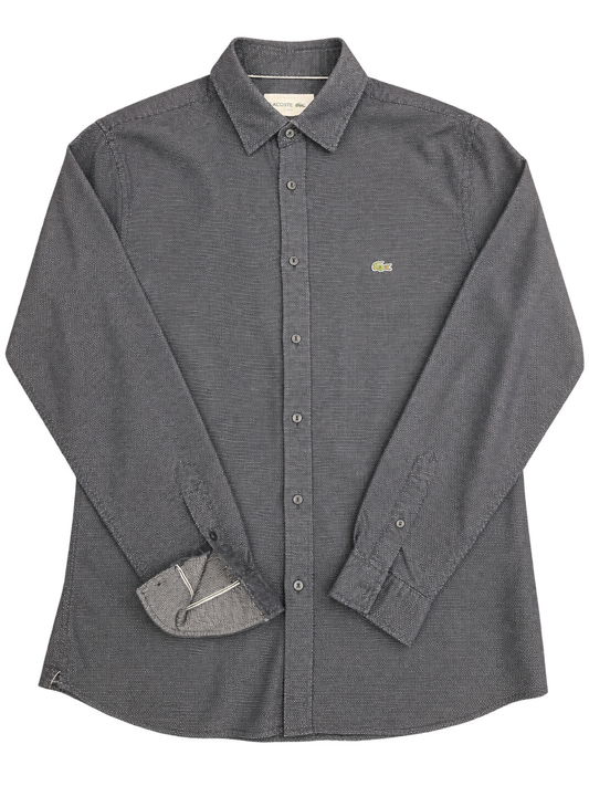 Camicia Lacoste a manica lunga in tonalità grigio antracite tg M/L