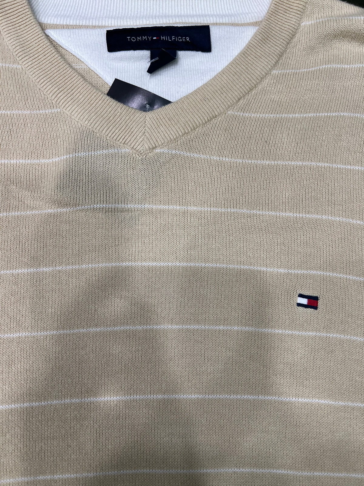 Tommy Hilfiger – Maglione Beige a Righe cotone TgS