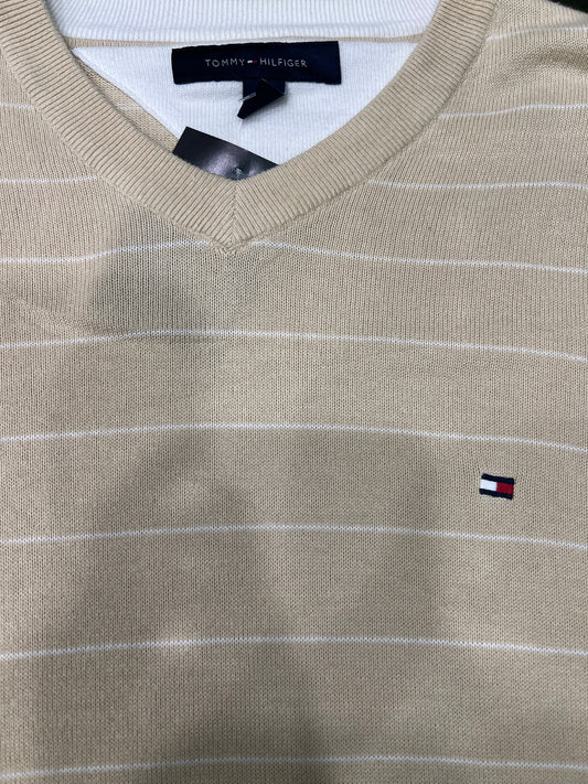 Tommy Hilfiger – Maglione Beige a Righe cotone TgS