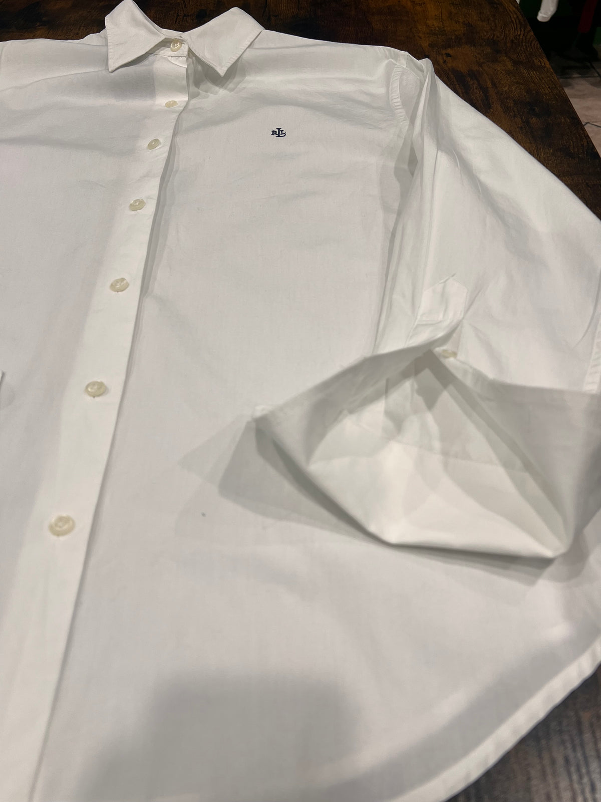 Camicia classica bianca a maniche lunghe firmata Lauren Ralph Lauren tg L