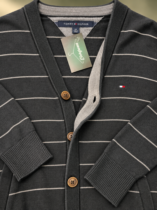 Tommy Hilfiger – Cardigan a Righe antracite tg S
