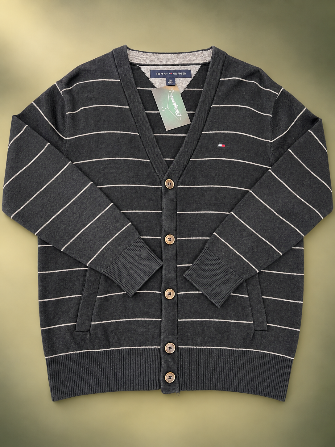 Tommy Hilfiger – Cardigan a Righe antracite tg S
