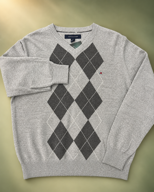 Maglione Tommy Hilfiger in maglia grigio chiaro tg S