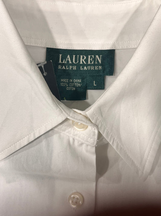 Camicia classica bianca a maniche lunghe firmata Lauren Ralph Lauren tg L