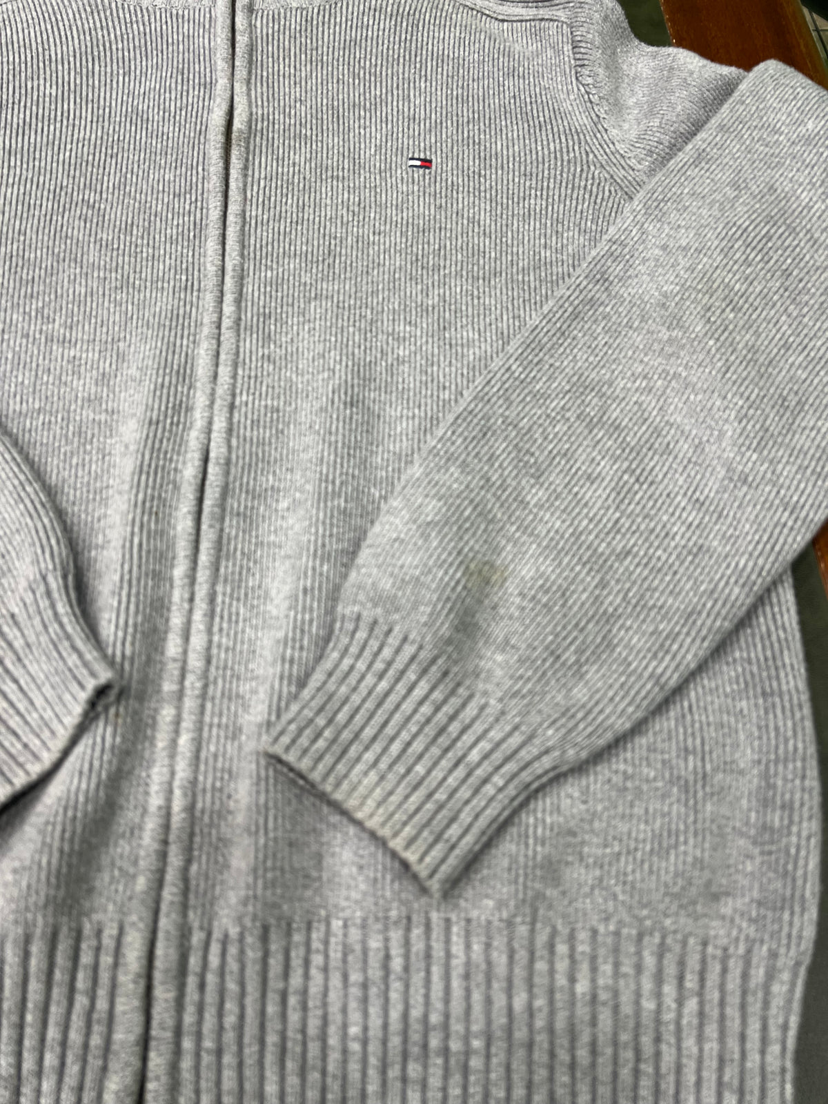 Maglione Tommy Hilfiger in maglia a coste grigio mélange tg,XS