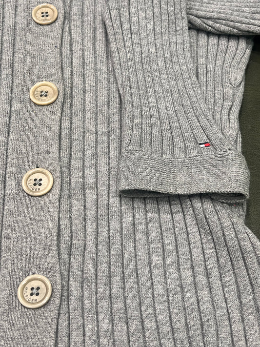 Tommy Hilfiger – Cardigan Grigio Costine grigio melage tg L slim