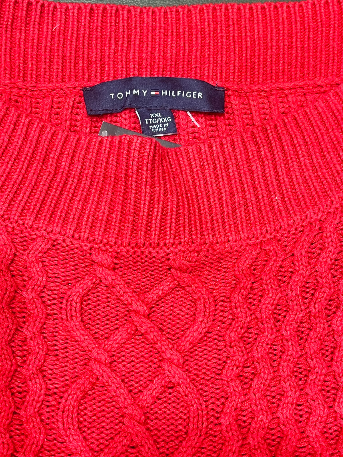 Tommy Hilfiger – Maglione Rosso a Treccia tg X X L donna