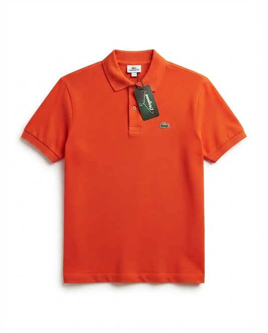 Lacoste classica in cotone piqué di colore arancione tg 14anni