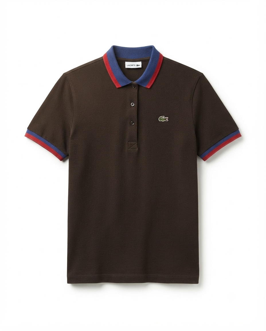 Polo Lacoste blu e rossa taglia XL