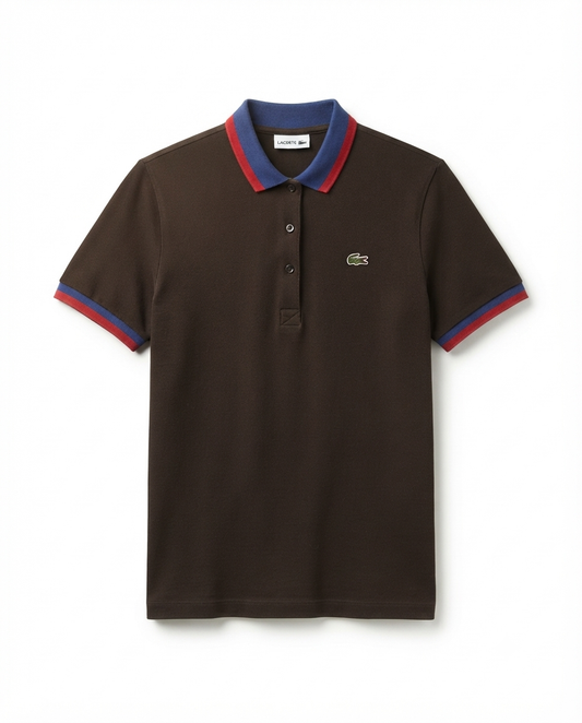 Polo Lacoste blu e rossa taglia XL